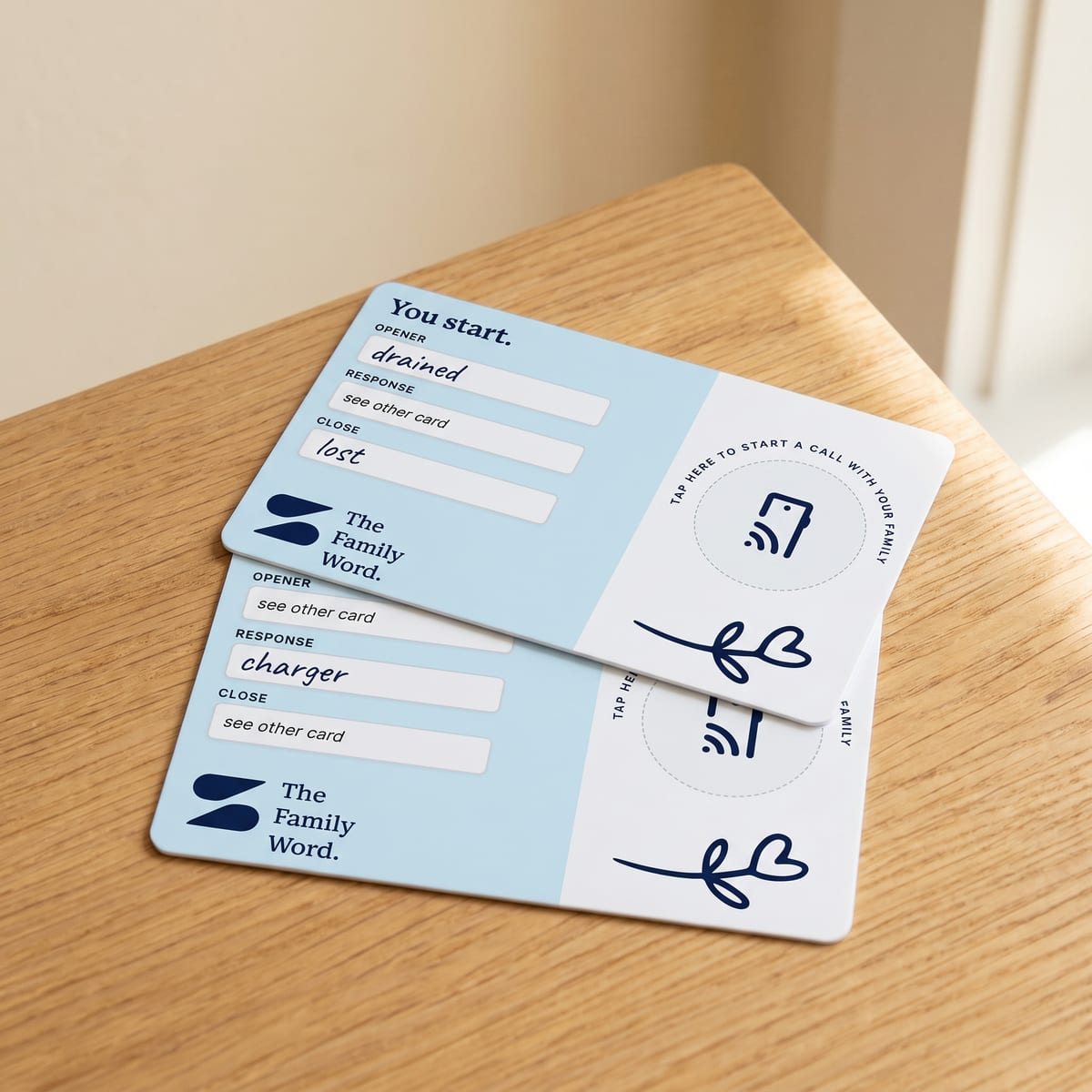 The Family Word card pair